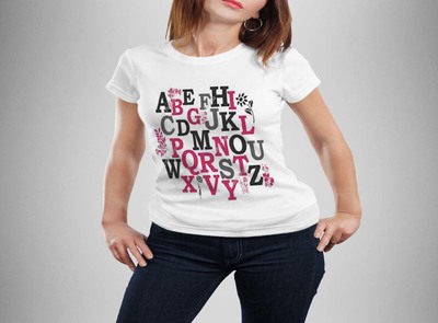 تیشرت زنانه حروف انگلیسی